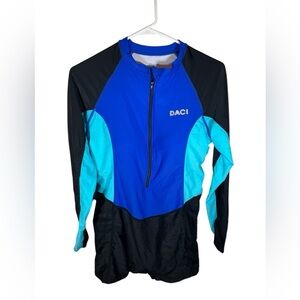 Daci Blue and Black Long Sleeve Swimsuit Rash Guard